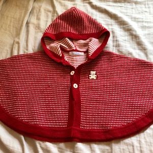 Familiar- Red Hooded Cape Sweater